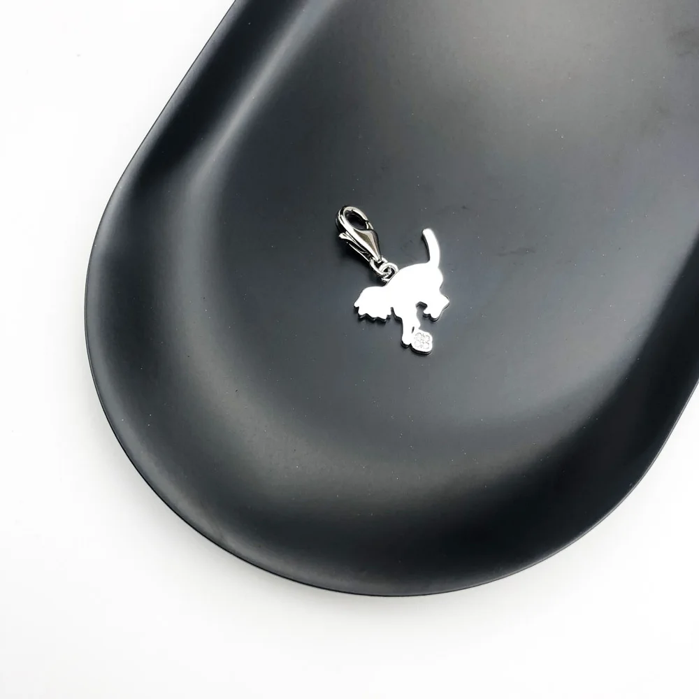 Small Kitten Cat Charm,Europe Style Club Good Jewelry For Women Summer Cute Gift In 925 Sterling Silver