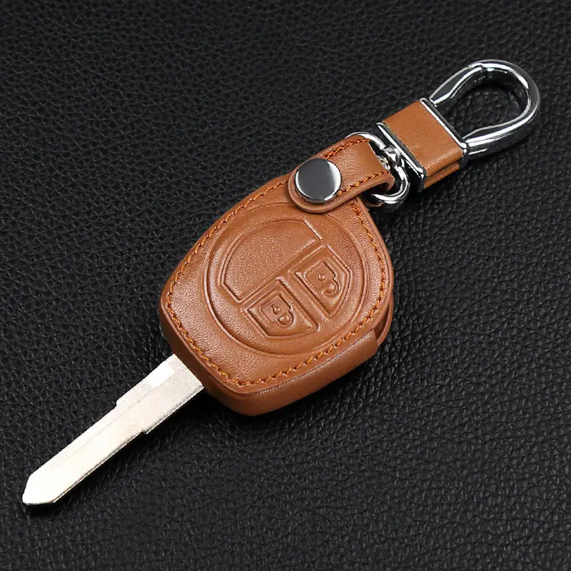 2017 High quality leather 2 button remote control key set for Suzuki sx4 swift liana large vitara key cover, car styling