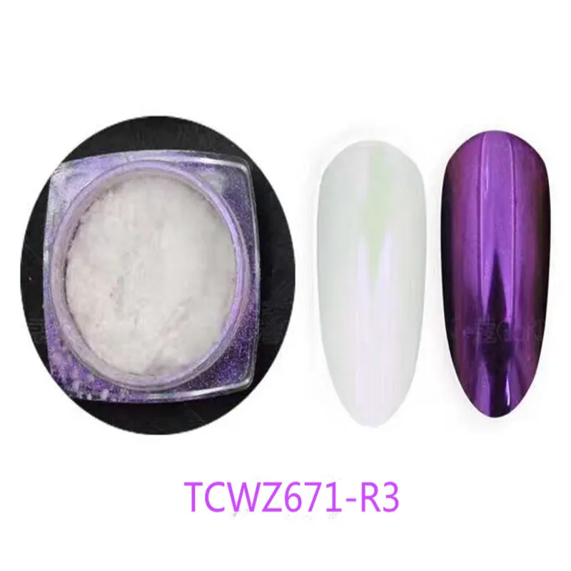 TCWZ671-R3 Tridimensional twinkling diamond purple color pearlescent powder Color shifting magic pigment  for nail art or others