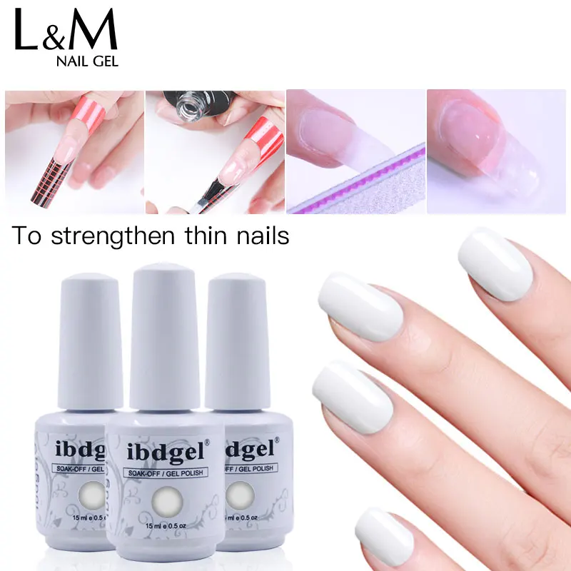 6 pcs/lot ibdgel Multifunctional builder nail gel base and top coat 15 ml soak off UV/LED Nail gel for manicure