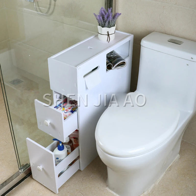 

Bathroom Cabinet Bathroom Washing Machine Side Cabinet Waterproof Floor Cabinet Storage Rack Toilet Side Cabinet 1PC