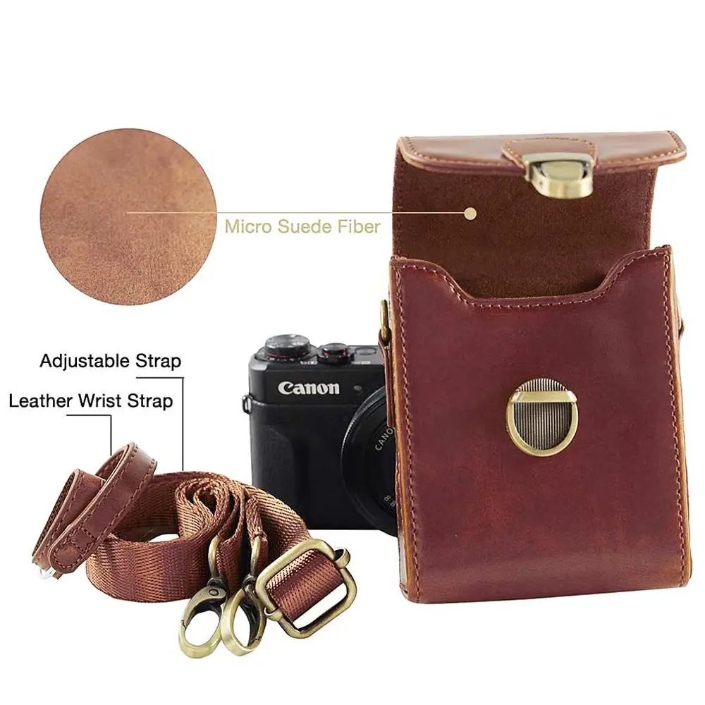 PU  leather camera case bag with strap for Panasonic Lumix DMC TZ200 TZ100 TZ110 TZ91 TZ90 TZ95 ZS70 ZS80 ZS60