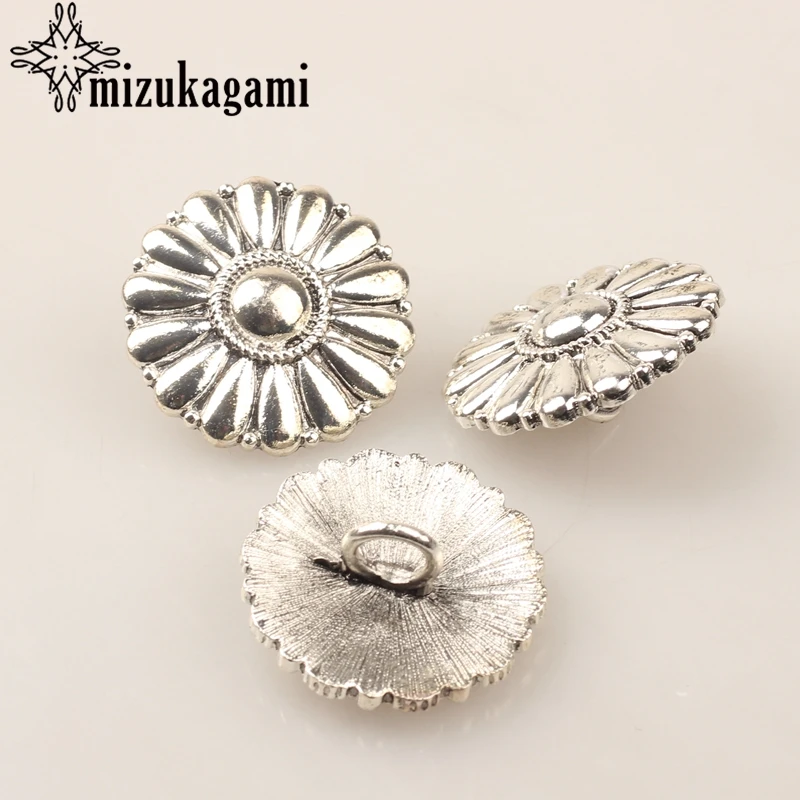 Jewelry Making Supplies Wholesale Lots Bulk Jewelry Findings CONCHO Buttons Round Daisy Sun Flowers 30mm 3pcs/lot