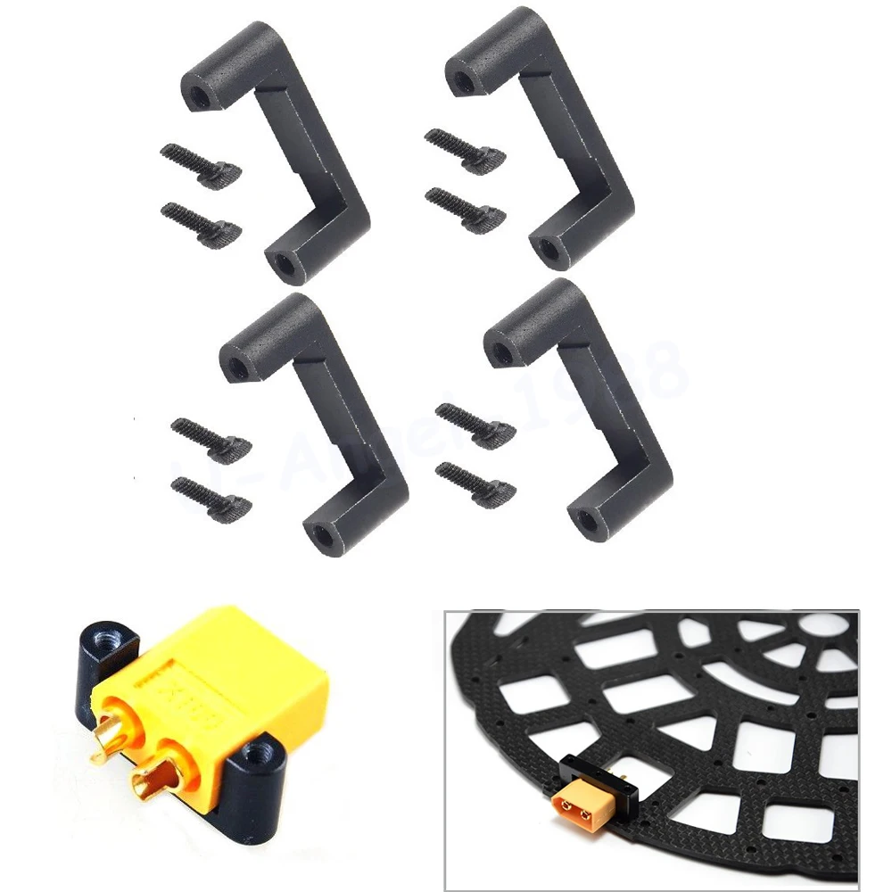 4pcs CNC XT60 XT90 Plug Holder Connector Installation Bracket for RC Multicopters Drone Spare Part