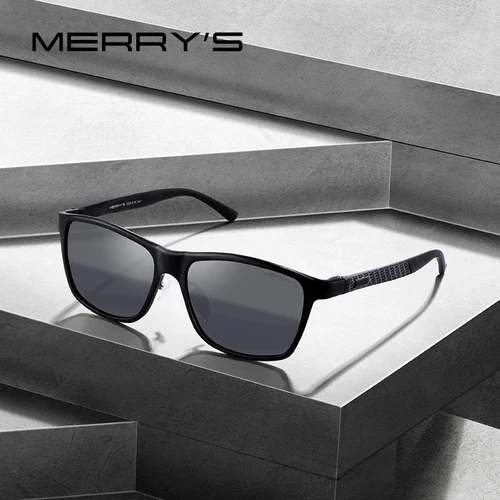 Imagen 1 del producto MERRYS-gafas de sol clásicas de aleación de aluminio para hombre, lentes de sol HD polarizadas para conducción, protección UV400, S8360