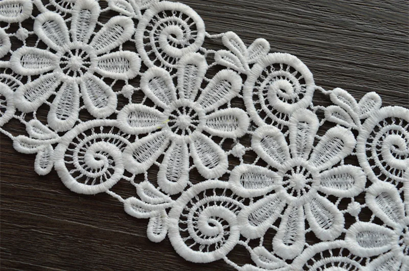 

6 yard 8.5cm 3.34" wide ivory embroidered tapes lace trim ribbon clothing dress skirt curtain fabric 1125204QL4K44
