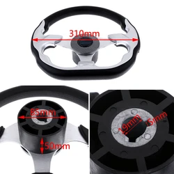 310mm 3 Spoke Marine Boat Steering Wheel Fits Standard 3/4