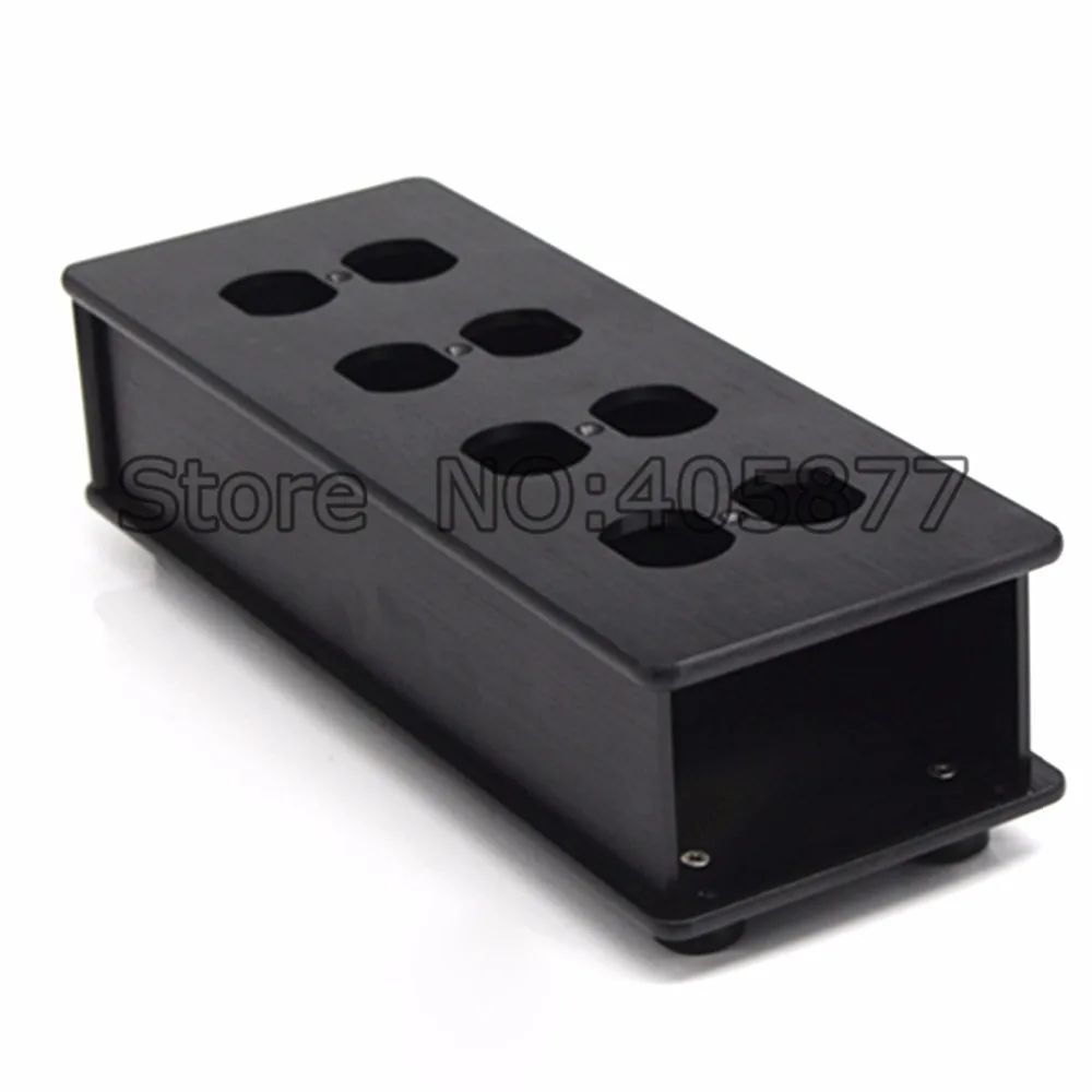 HIFI US AC Power Strip Bar Distributor Aluminum 8 Outlet Box HIFI Chassis black