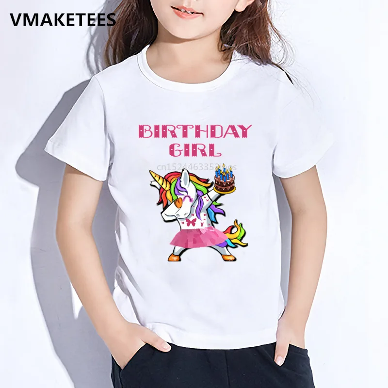 

Kids Unicorn Cartoon Cute T shirt It's My Birthday Number 1-11 Print Girls T-shirt Baby Birthday Present Funny Clothes,HKP5250