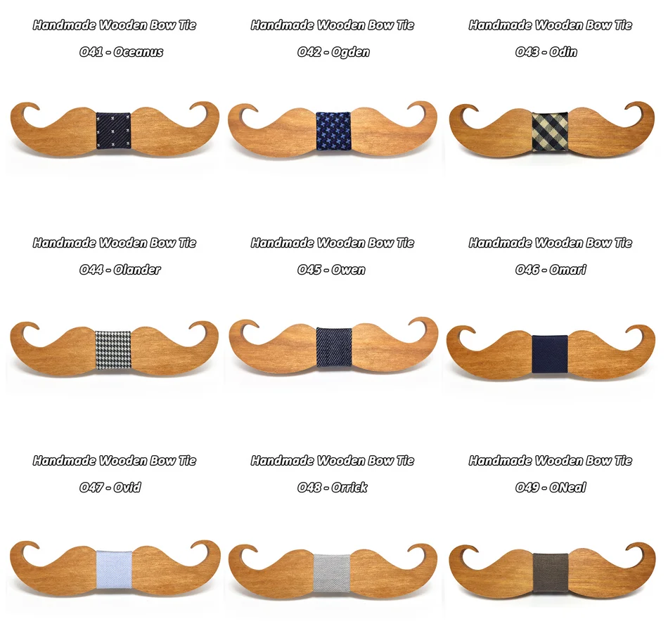 Mahoosive novelty neckties Handmade mustache Wooden bow tie men bowtie mens neck ties factory wholesale free shipping