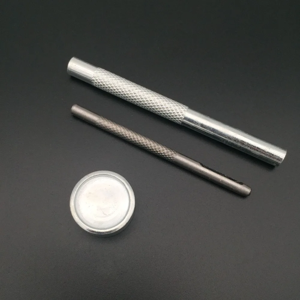 120 Set Leather Repairing Rivets Craft Snaps Fastener Button Press Studs Silver Bronze Rivets with Fixing Tools for DIY Craft