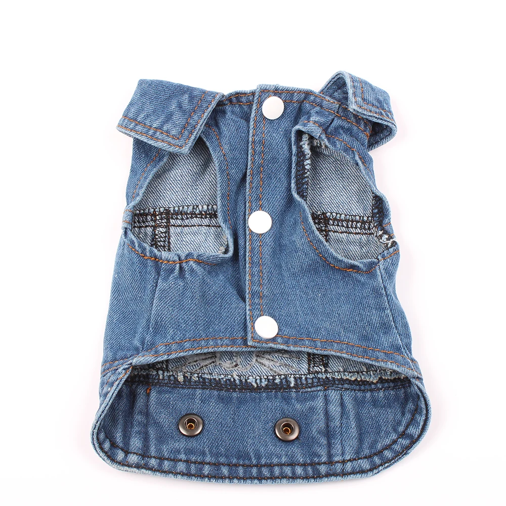 Dog Pet Jeans Jacket New Cute Face Blue Denim Coat Vest Puppy Clothes Apparel 6 Sizes 2 Design