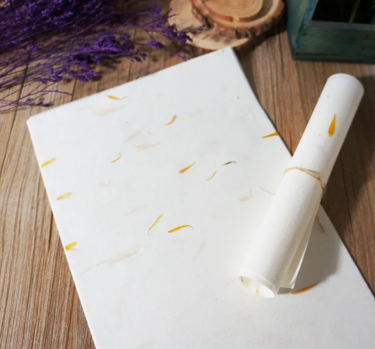 120pcs/set chinese XUAN ZHI paper calligraphy rice paper handmade flower green leaf  writing letter paper painting good quality