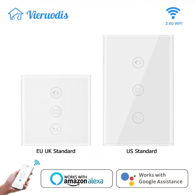 Interruptor de cortina inteligente con WiFi, dispositivo motorizado eléctrico con aplicación Smart Life, Tuya, persiana enrollable, funciona con Alexa y Google Home