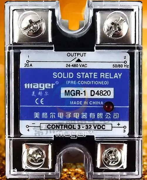 

mager Genuine new original SSR single-phase solid-state relay 20A 24VDC DC-controlled AC 220VAC MGR-1 D4820 24-480VAC 3-32VDC