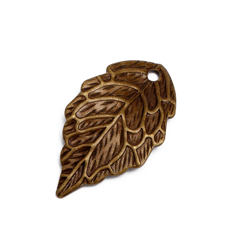 50pcs 18x10mm Copper Leaves Beads Accessories Wholesale Leaf Pendants Colors Tree Leaf Connectors for Jewelry Making Components