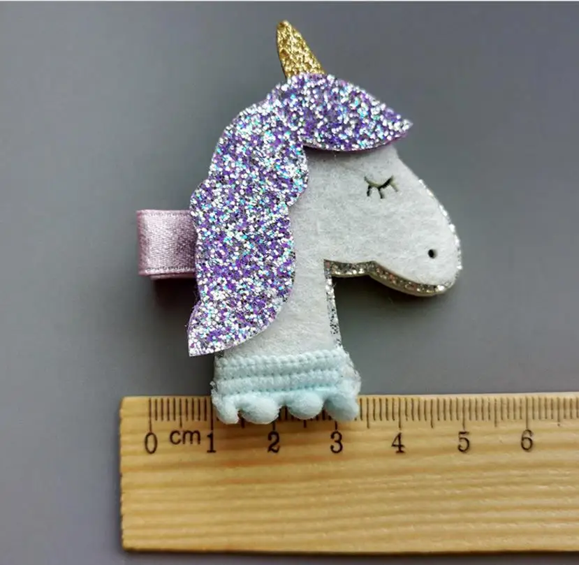 2PCS New Shining Dimensional Unicorn Star Girls Hair Clips Kids Hairpins Barrettes Children Hair Accessories