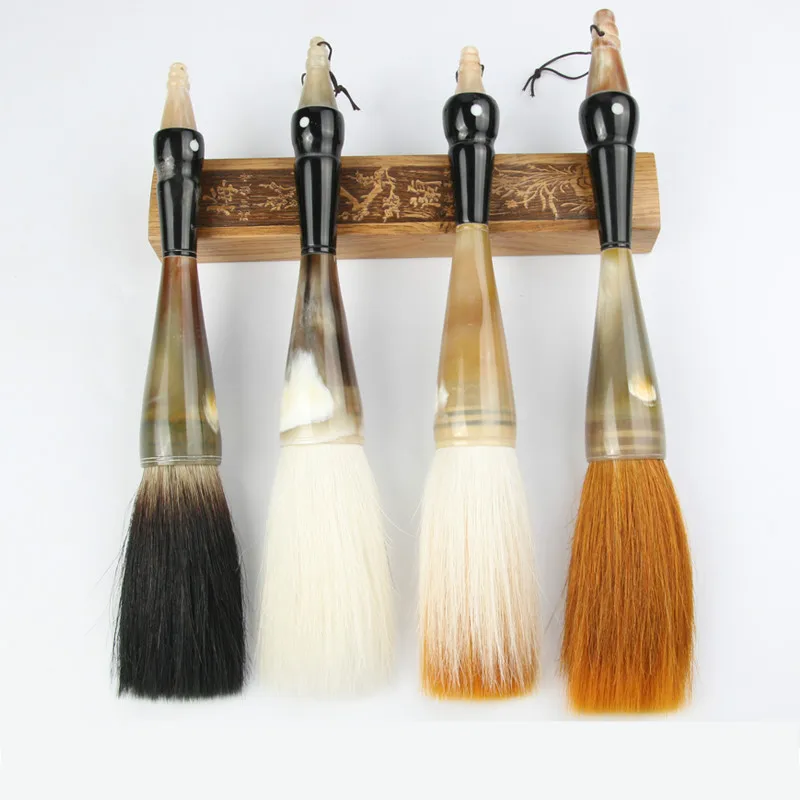 Chinese Traditional Calligraphy Brushes Pen Weasel Multiple Hairs Writing Couplets Hopper-shaped Brush The Scholar's Four Jewels