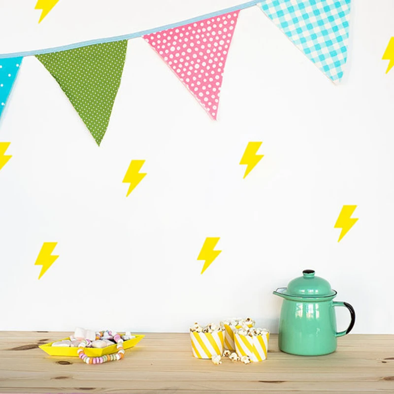 Tiny lightnings pattern wall decal ,Mini Lightning Decal Sticker kids baby room decor , 35 pcs per set