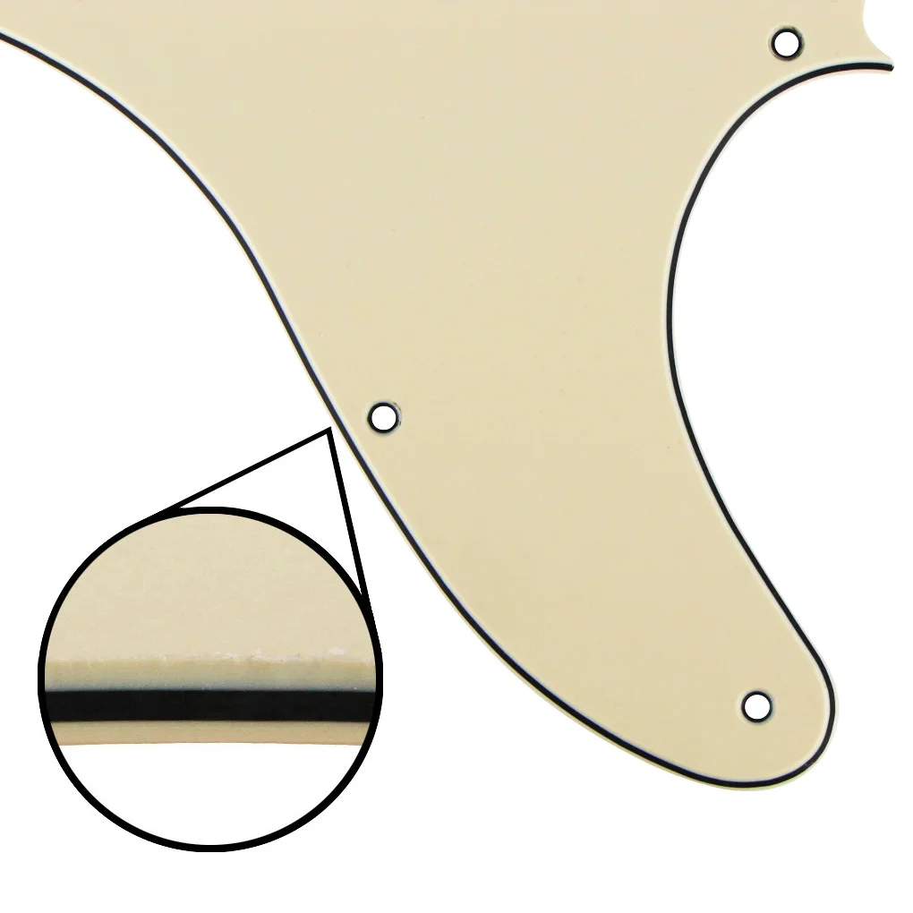 FLEOR TL Guitar Pickguard PVC with Standard Humbucker Slot Cream 3Ply With Screws for USA TL Style Electric Guitar