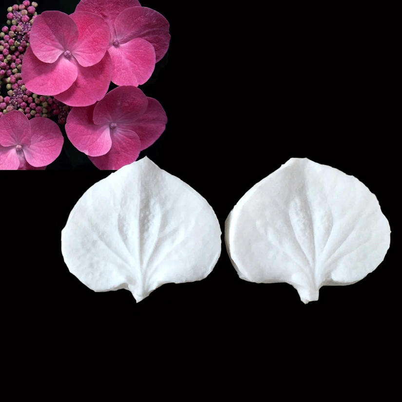 Hydrangea Petals Leaves Shapes Silicone Sugarcraft Moulds, Fondant Cake Decorating Tools, Silicone Soap Moulds