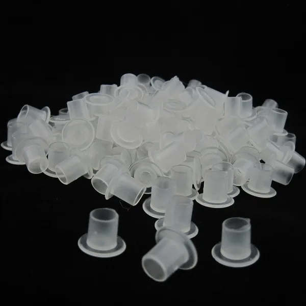 New 1000pcs 8mm White Steady Self-Stand Tattoo Ink Cups Small Size Tattoo Ink Cup Cap Supply WSIC8-1000#