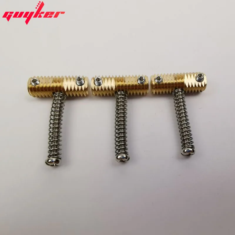 3 Pcs Highgrade 10.8mm Brass Compensated Thread Saddles Set with Wrench Highgrade Replacement Part for Tele TL Electric Guitar