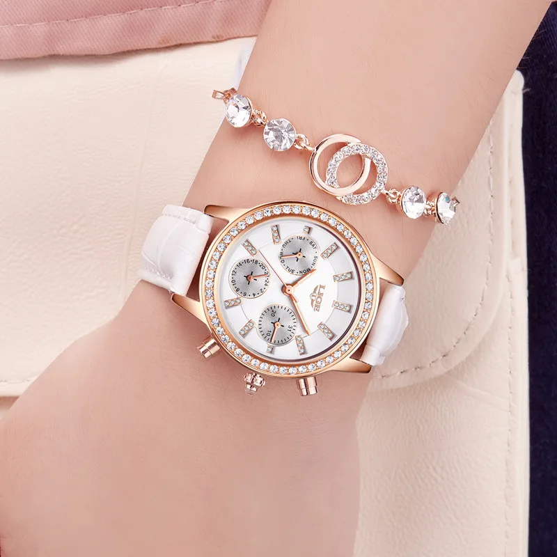 LIGE-relojes de cuarzo para mujer, accesorio de marca de lujo, de cuero, informal