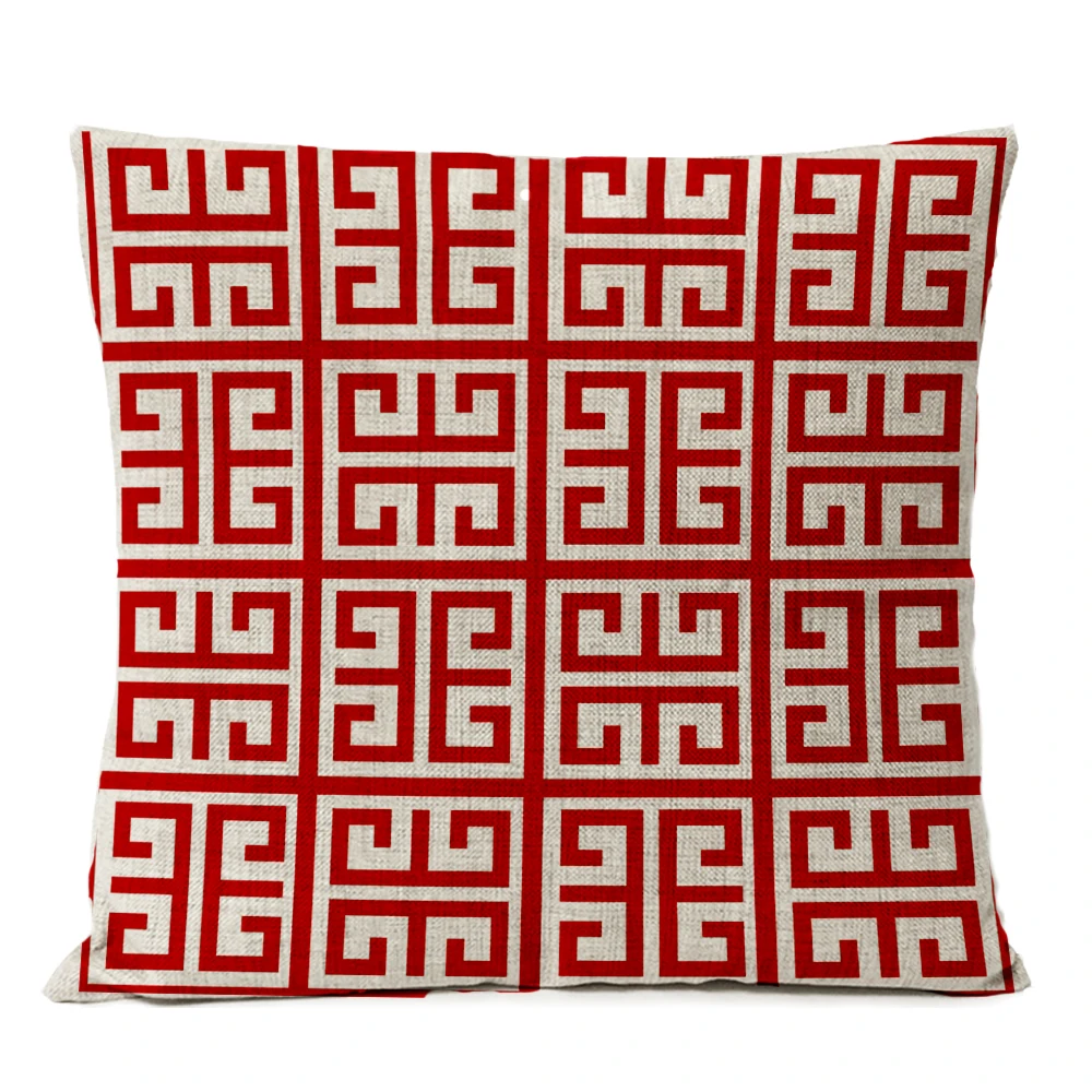 Nordic Geometric Red Christmas Pillow Cover Stripe Cushion Cover Home Decorative Throw Linen Pillowcase sofa Pillow Covers