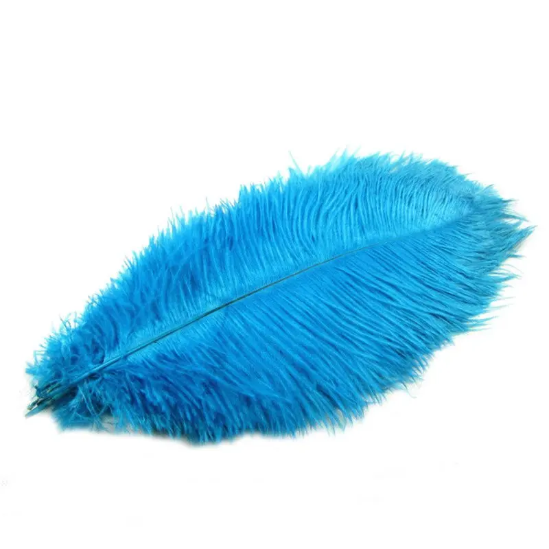 Großhandel Seeblaue Straußenfedern 15-75CM 6-30 Zoll DIY Karnevalsdeko Party Hochzeitsdekorationen Natürliche Straußenfedern – Detail 2