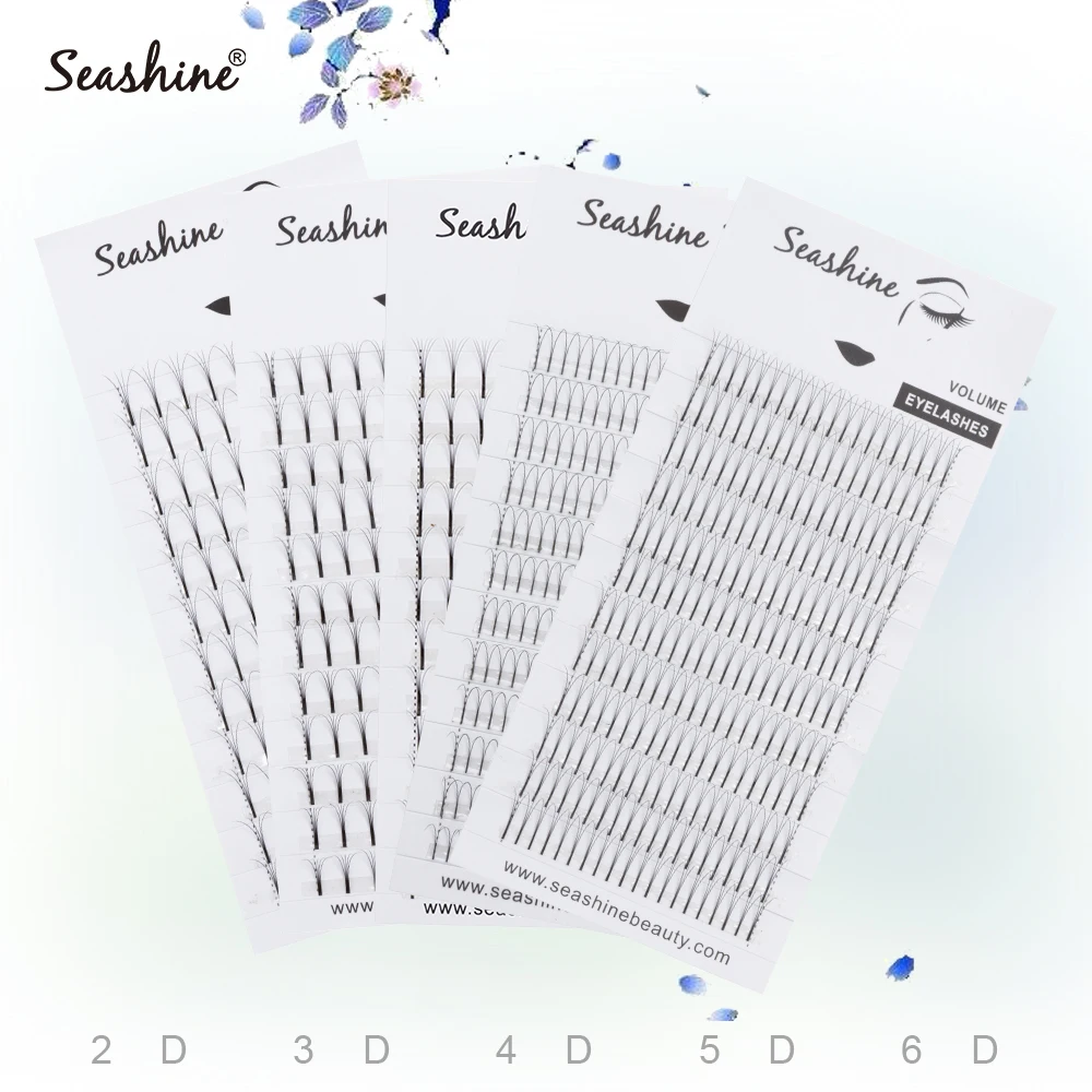 Seashine Mixed Tray Premade Fans 2D 3D 4D 5D 6D Lash Extension Supplies Pre Made Volume Fans  Eyelash extension