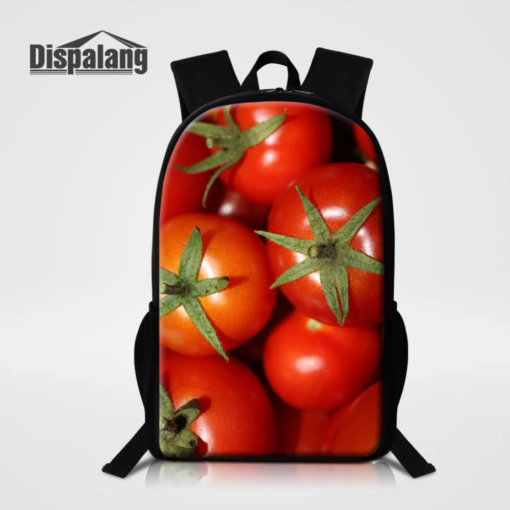 Dispalang Tomato School Bags for Teenagers Girls Schoolbag Large Capacity Fruit Printing Women Backpack Rucksack Bagpack BookBag