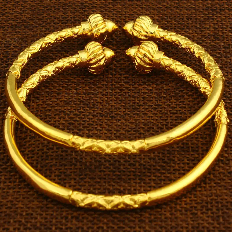 Gold Bangles for Women/Men Gold Color Jewelry Ethiopian/African/Arab Bangle Bracelet Gift