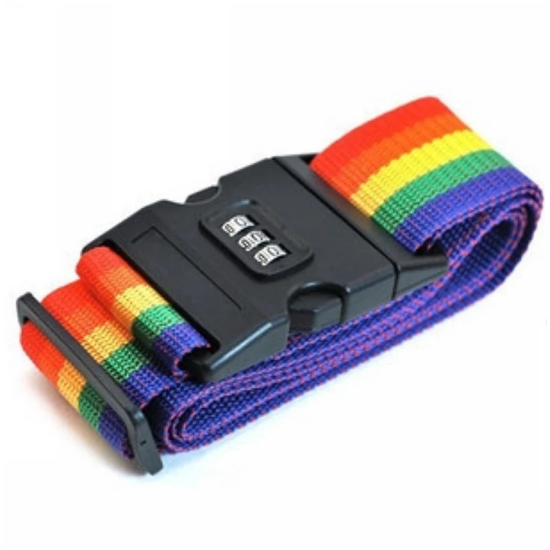 1pcs Colorful Travel Luggage Strap Belt with 3 Digits Passwords Lock Adjust able Nylon Suitcase secure Safe Packing Belt