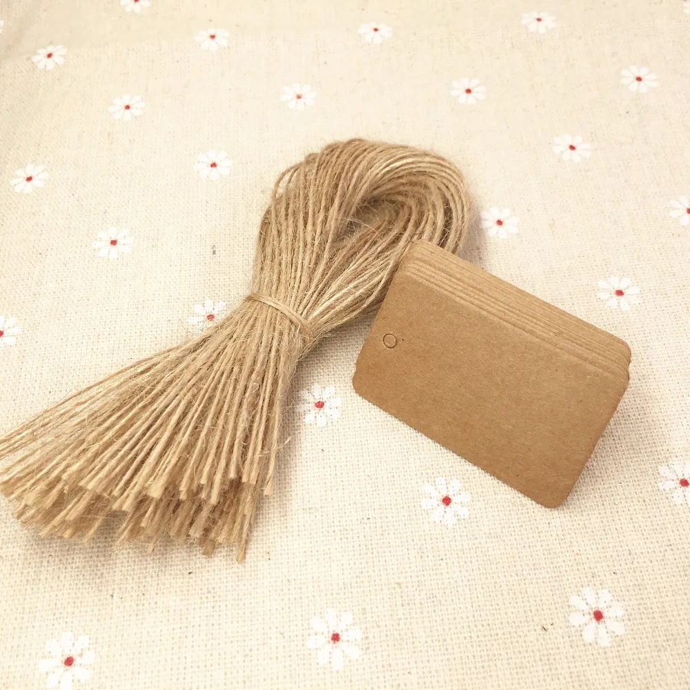 200pcs Kraft Paper Gift Tag Packing Labels Candy Boxes/Handmade Cupcake Labels Christmas Price Tags+200 ropes