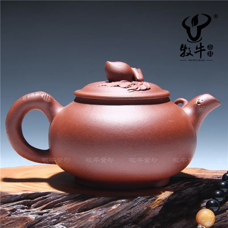 Authentic Yixing teapot semi manual water mud Peach-Shaped Mantou pot 250 ml Kungfu Teapot Set wholesale