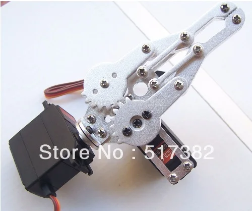 Free ship 2 DOF Robot Arm Clamp Claw Mount kit + 2 DS3109 Metal gear Digital servo 9kg +2 circle metal holder 25T for Arduino