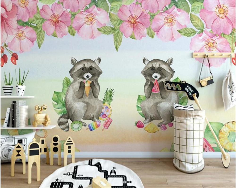 

beibehang Nordic modern minimalist three-dimensional papel de parede 3d wallpaper cute animal flower children's room backdrop