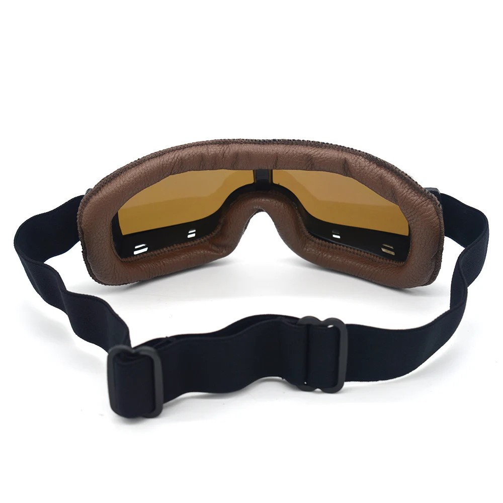 evomosa Retro Motorcycle Goggles Glasses Cruiser Vintage Leather Glasses Cafe Racer Half Helmet Goggles For Harley 2018