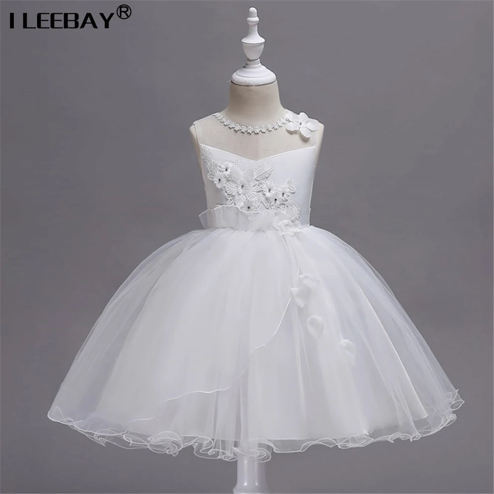 

Kids Girls Wedding Long Girl Dress Elegant Princess Party Pageant Formal Dress 4-14Yrs Lace Teenagers Sleeveless Girls Clothes