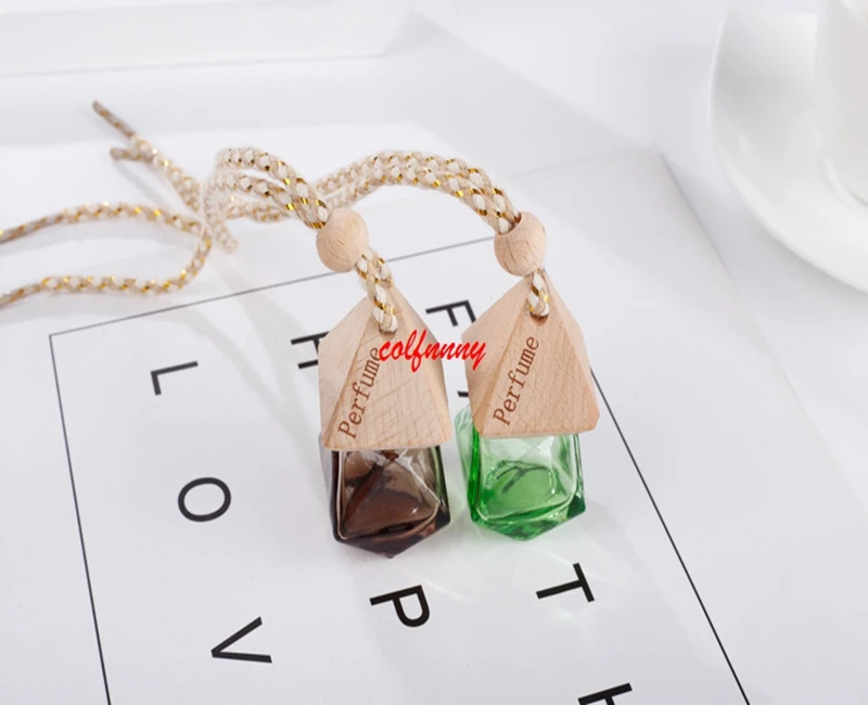 Air Freshener Car Perfume Bottle Colorful Car-styling Perfume Pendant Hot for Essential Oils Hanging Glass Bottle Auto FXS02