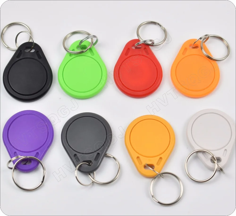 500pcs Free shipping 13.56MHz nfc 215 chip colorful custom RFID ABS keyfob/RFID keychain tag