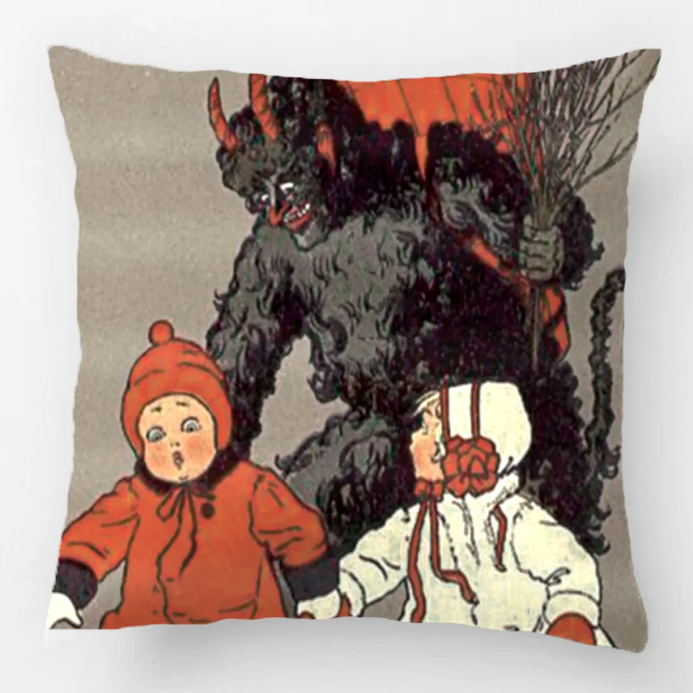 Krampus Chasing Children Switch Pad Throw Pillow Case Decorative Cushion Cover Pillowcase Customize Gift By Lvsure For Sofa Seat