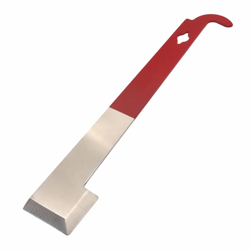 Beekeeping Equipmentc Red 26.5cm Stainless Bee Hive Tool Frame Lifter and Scraper J Shape Hook Beekeeper Tool Scraping Knife