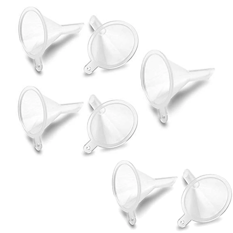 10Pcs Mini lejek do napełniania pustych butelek Narzędzie do pakowania w podróży Plastikowe mini małe lejki do perfum w płynie Niezbędne