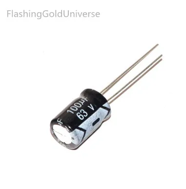 100pcs 100uF 63V 105 high frequency Radial Electrolytic Capacitor 8*12mm best quality New origina