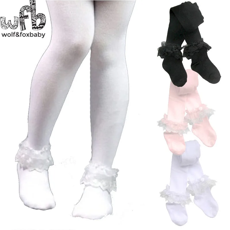 

Retail 3-10years tights stockings lace thickened children Kids infant Baby Cotton spring autumn fall winter