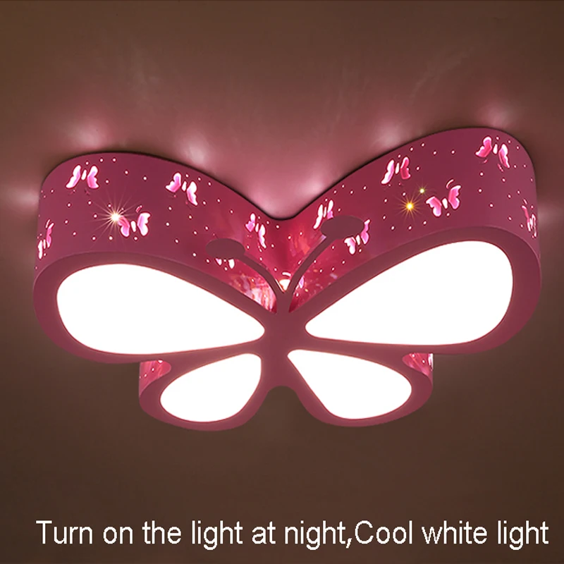 Modern brief children bedroom colorful butterfly hollow iron LED ceiling lamp home deco dining room acrylic ceiling light