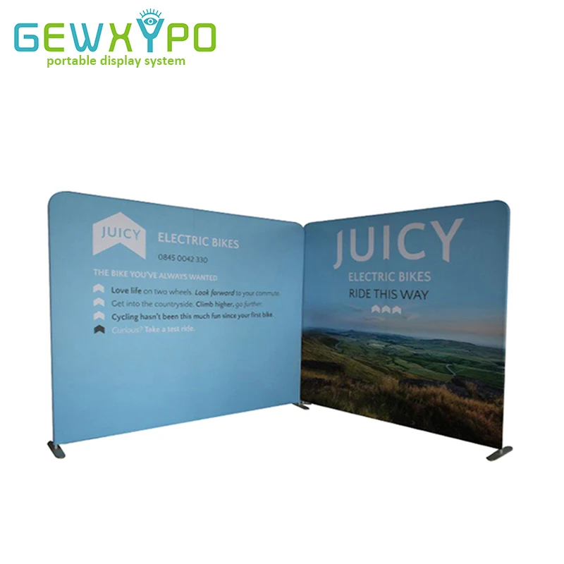 10ft And 8ft Wide Tension Fabric Pillow Case Style Banner Exhibition Backdrop Display Stand With Your Own Graphics Printing