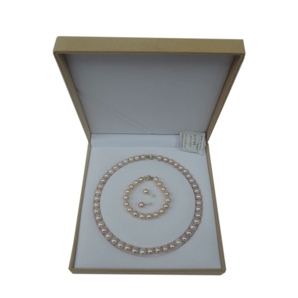 100% nature freshwater pink-gold pearl jewelry set including 1 necklace+1 bracelet + earring .all metal is 18kkk gold